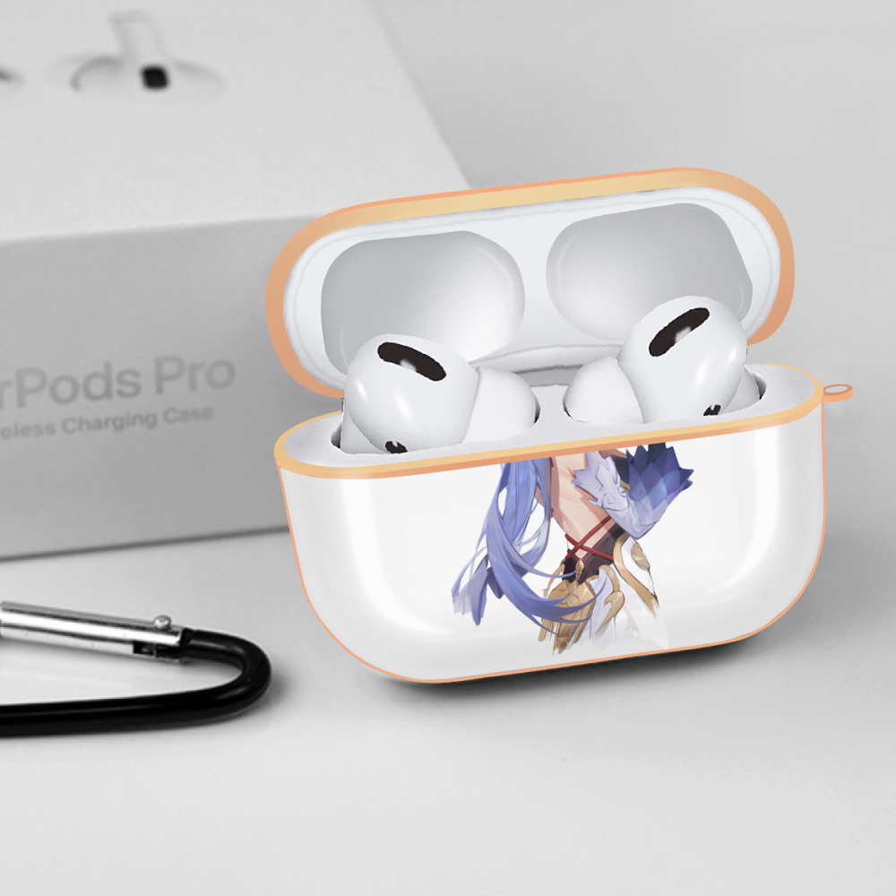 げんし神 甘雨 かんう genshin Ganyu 【AirPods Pro用】ハードシェル保護ケース｜耐衝撃・防指紋・カラビナ付き商品仕様