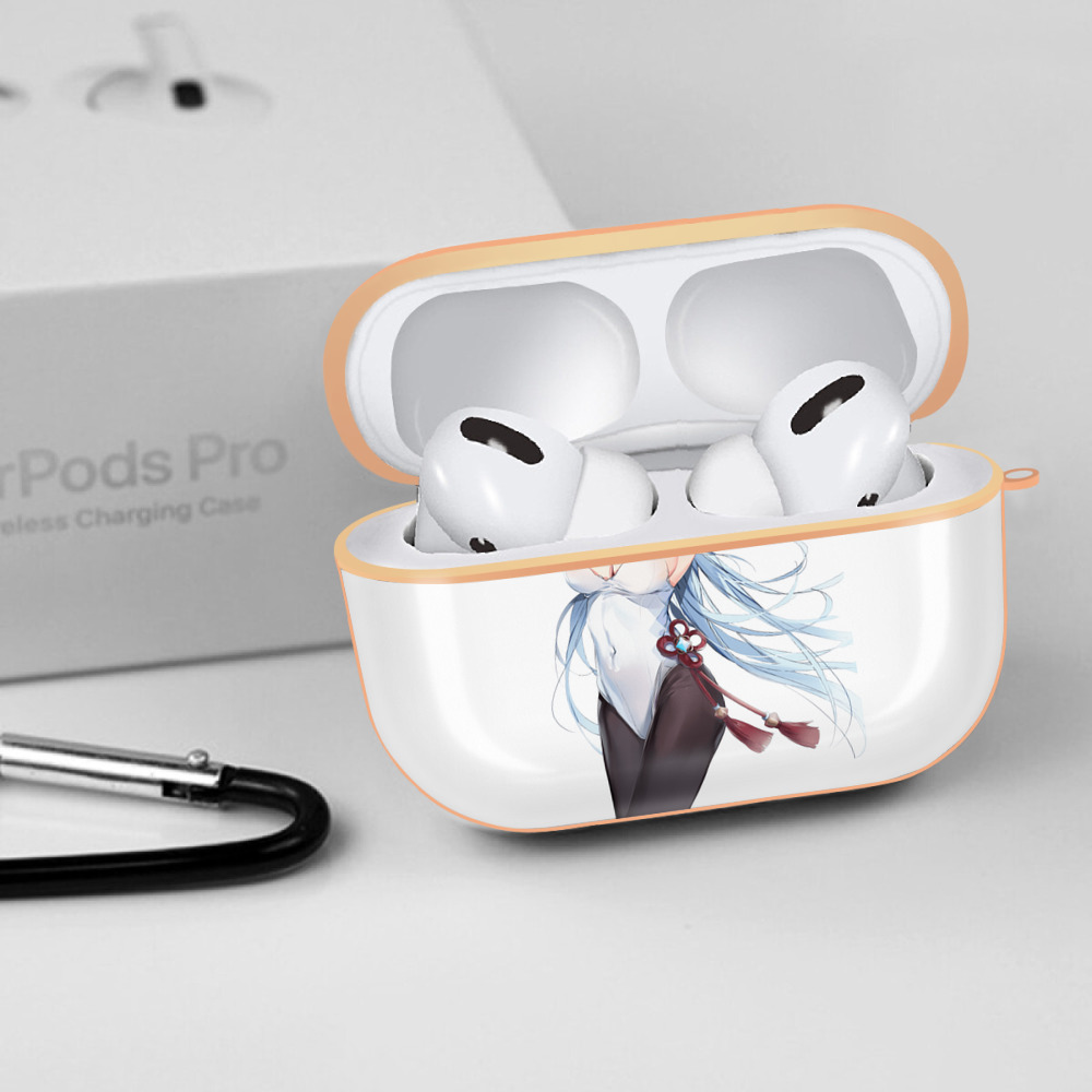 げんし神 甘雨 かんう genshin Ganyu 【AirPods Pro用】ハードシェル保護ケース｜耐衝撃・防指紋・カラビナ付き商品仕様