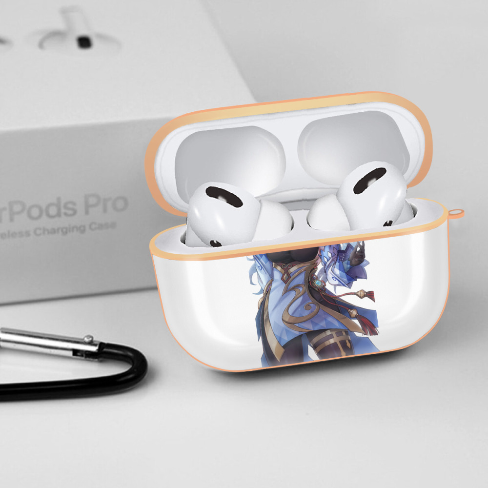 げんし神 甘雨 かんう genshin Ganyu 【AirPods Pro用】ハードシェル保護ケース｜耐衝撃・防指紋・カラビナ付き商品仕様