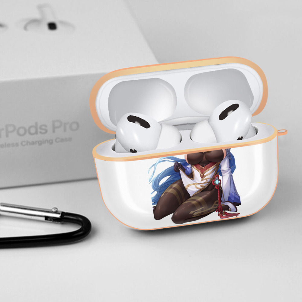 げんし神 甘雨 かんう genshin Ganyu 【AirPods Pro用】ハードシェル保護ケース｜耐衝撃・防指紋・カラビナ付き商品仕様