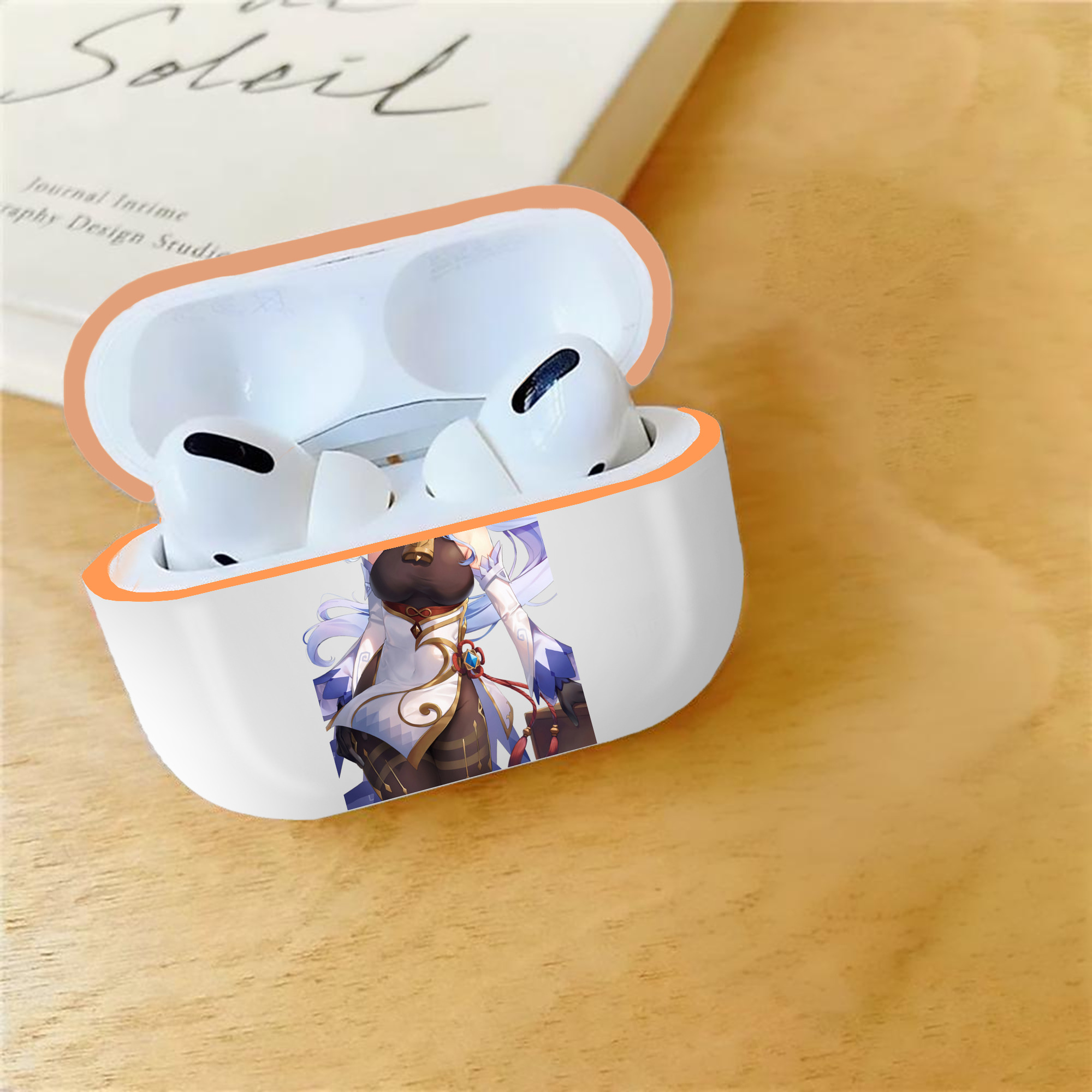 げんし神 甘雨 かんう genshin Ganyu 【AirPods Pro用】ハードシェル保護ケース｜耐衝撃・防指紋・カラビナ付き商品仕様